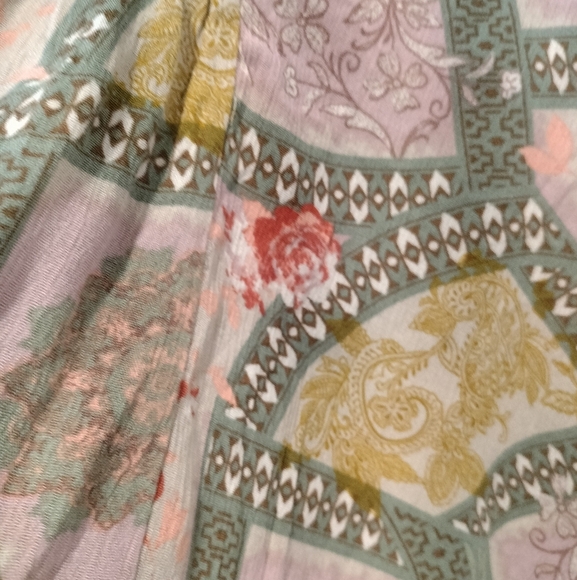 Easel Boho Wide Leg Paisley Pastel Patchwork Boho Palazzo Wide Leg Pants  NWT - Picture 6 of 8